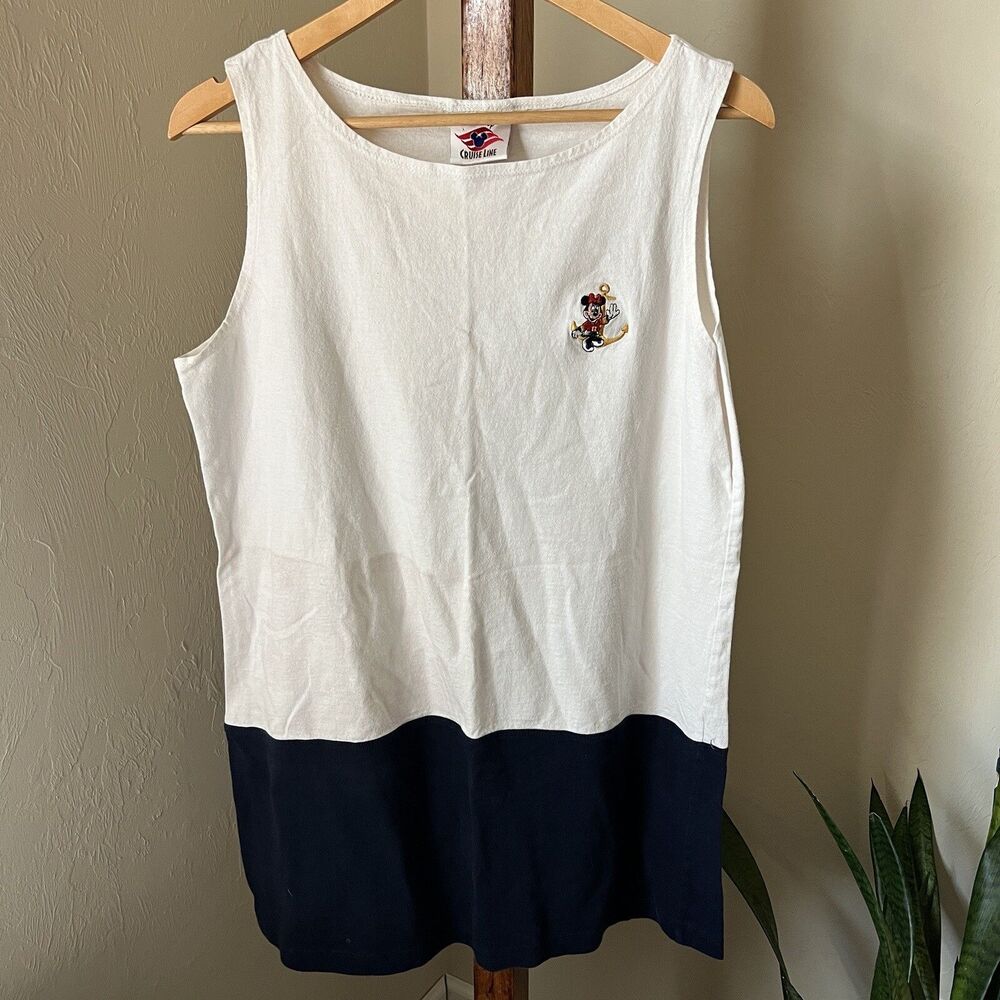 Vintage Disney Cruise Line DCL Tank Dress Tunic Top Shirt Nautical Minnie XL?